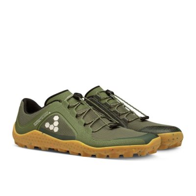 Vivobarefoot Men's Primus Trail II Soft Ground Off Road Running Shoes Green | Vivobarefoot MWB264513